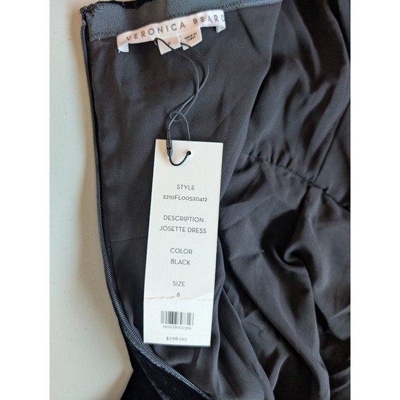 NWT Veronica Beard Josette Embellished Velvet Midi Dress Size 8 Black #2K455 - Picture 11 of 14